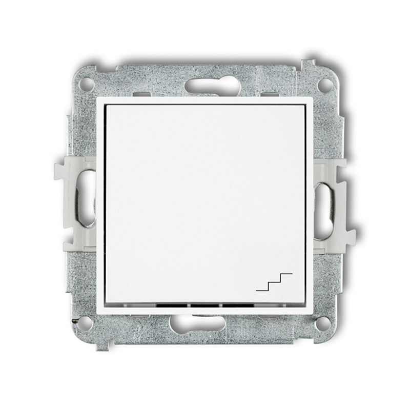 Mechanizm łącznika schodowego podtynkowy IP 20 / IP 44, 10AX 250V~ ICON biały mat - 25IWP-3 - KARLIK