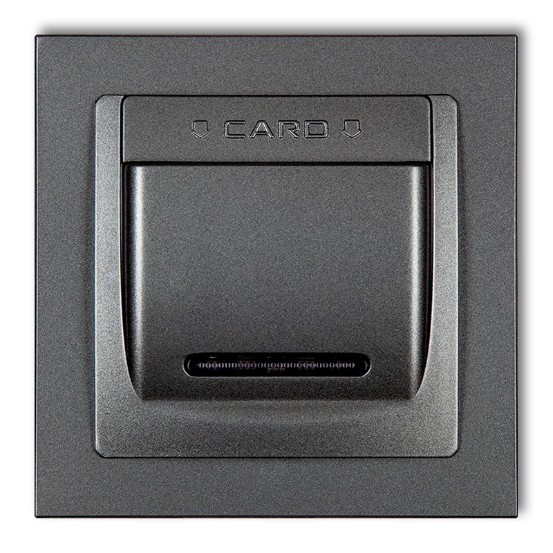 Łącznik hotelowy podtynkowy IP 20, 16A, 230V~ 50Hz DECO grafitowy - 11DSH-1 - KARLIK