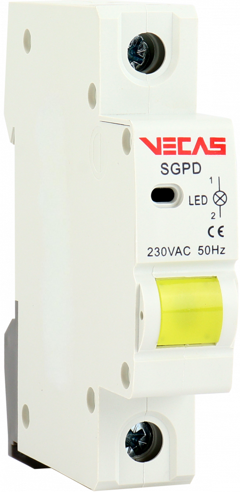 Lampka sygnalizacyjna 1 LED żółta 230V AC 1P - VCS-SGPD-1L-Y-1P - VECAS