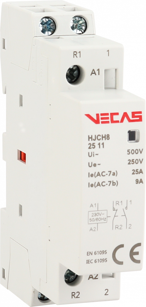 Stycznik modułowy 20A 2NO 230V AC - VCS-HJCH8-20-20-230 - VECAS