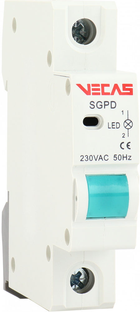 Lampka sygnalizacyjna 1 LED zielona 230V AC 1P - VCS-SGPD-1L-G-1P - VECAS