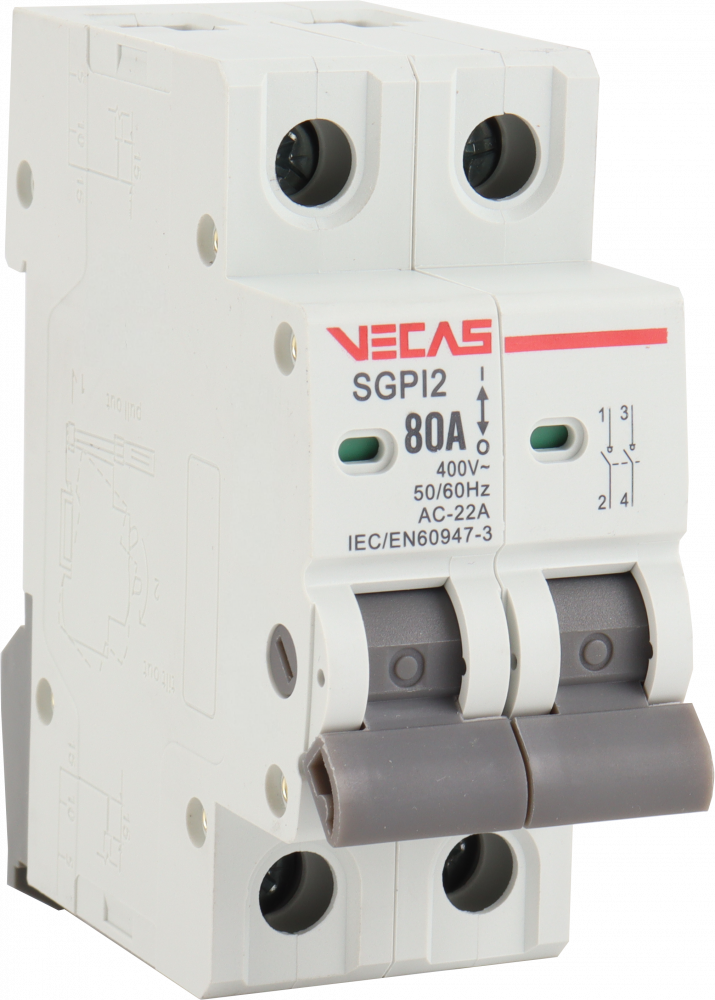Modułowy rozłącznik izolacyjny 40A 2P - VCS-SGPI2-40-2P - VECAS