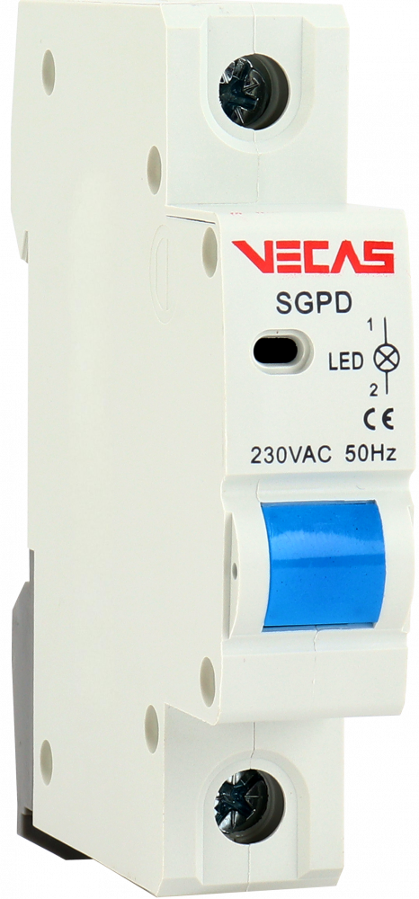 Lampka sygnalizacyjna 1 LED niebieska 230V AC 1P - VCS-SGPD-1L-B-1P - VECAS