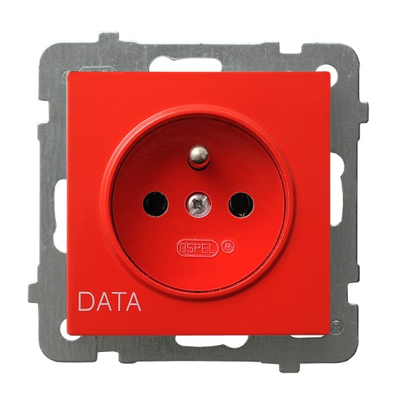 GNIAZDO POJEDYNCZE Z UZIEMIENIEM DATA BEZ RAMKI AS - GP-1GZD/m/00 - OSPEL