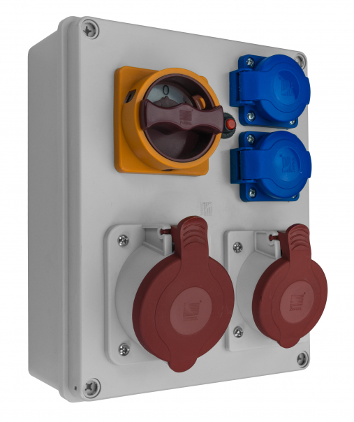 ROZDZIELNICA R-BOX 240, 1X32A/5P, 1X16A/5P, 2X250V, WYŁĄCZNIK 0/1 - B.1094W - PAWBOL