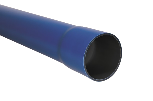RURA OSŁONOWA GŁADKA FI 50 NIEBIESKA Z KIELICHEM GR.3.5 (6M) SRS 50 ROS-M (RHDPE) 50/3,5 - 10671 - TTPLAST