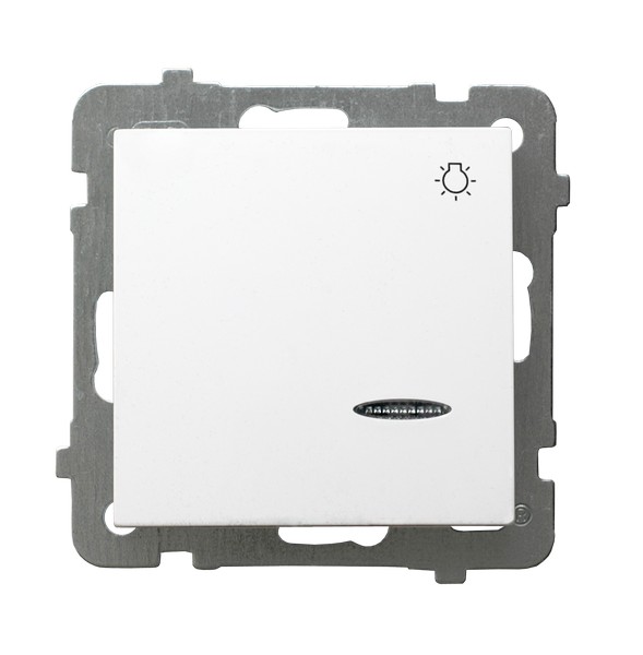 ŁĄCZNIK ZWIERNY ŚWIATŁO Z PODŚWIETLENIEM POMARAŃCZOWYM ZACISKI ŚRUBOWE 10AX 250V IP20 BIAŁY AS - ŁP-5GS/m/00 - OSPEL