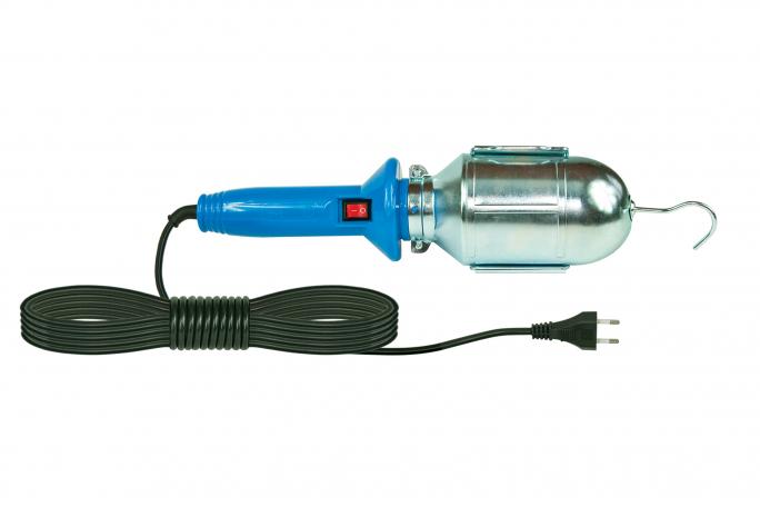 LAMPA PRZENOŚNA KABEL 5M GUMOWY,(NIEBIESKA) OPRAWKA E27 CERAMICZNA PL - 2 - D.3031G - PAWBOL