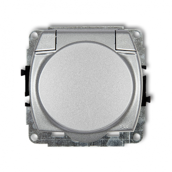 TREND Mechanizm gniazda bryzgoszczelnego 2P+Z SCHUKO; srebrny metalik - 7GPB-1s - KARLIK