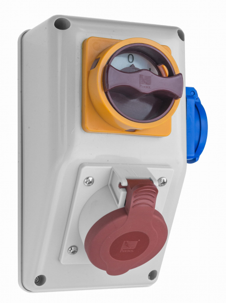 ROZDZIELNICA R-BOX KOMPAKT 1X16A/5P, 1X250V, WYŁĄCZNIK 0/1 - B.165/1/01 - PAWBOL