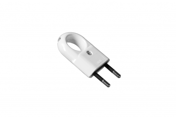 WTYCZKA PŁASKA 10A/250V BIAŁA. - D.3104 - PAWBOL