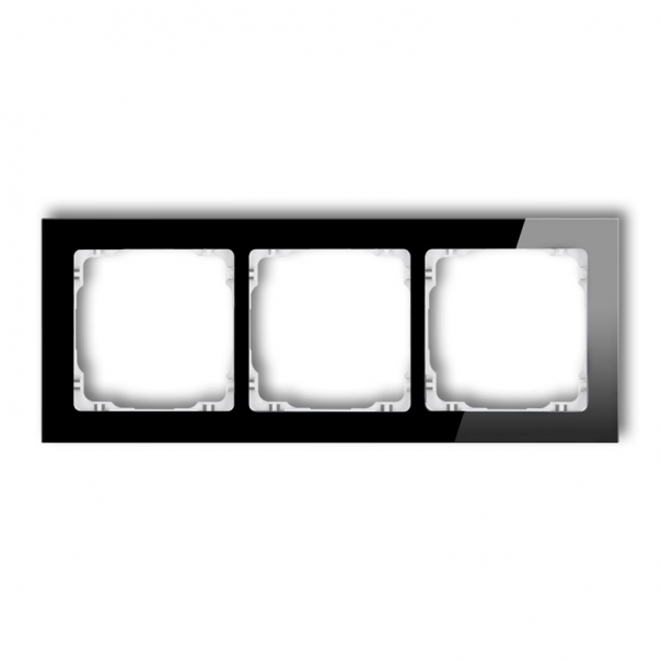 DECO Ramka uniwersalna 3-krotna - efekt szkła (ramka: czarna; spód: biały) - 12-0-DRS-3 - KARLIK