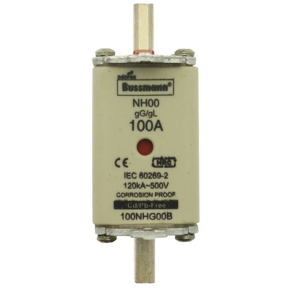 WKŁADKA BEZPIECZNIKOWA NH00 100A 500V GL/GG PODWÓJNY WSKAŹNIK FUSE NH 00 GG 100A 500V D.I. - 100NHG00B - EATON