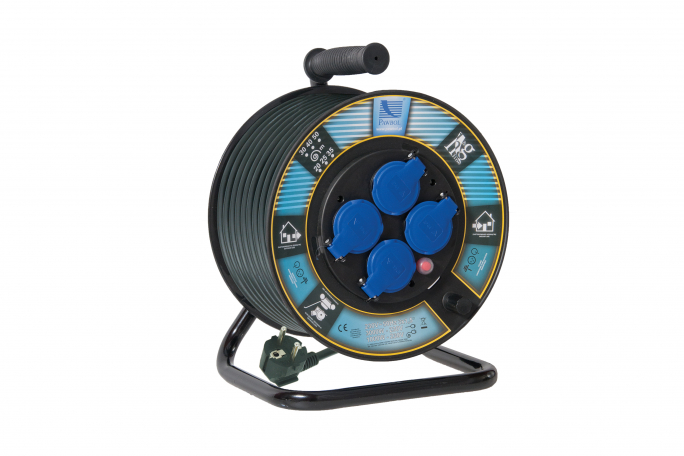 PRZEDŁUŻACZ NA BĘBNIE ŚR.250 H05VV F 3X1,5 - 25M, 4XGZ16A (250V), IP 44, PB - B.1115-250GZI-25 - PAWBOL