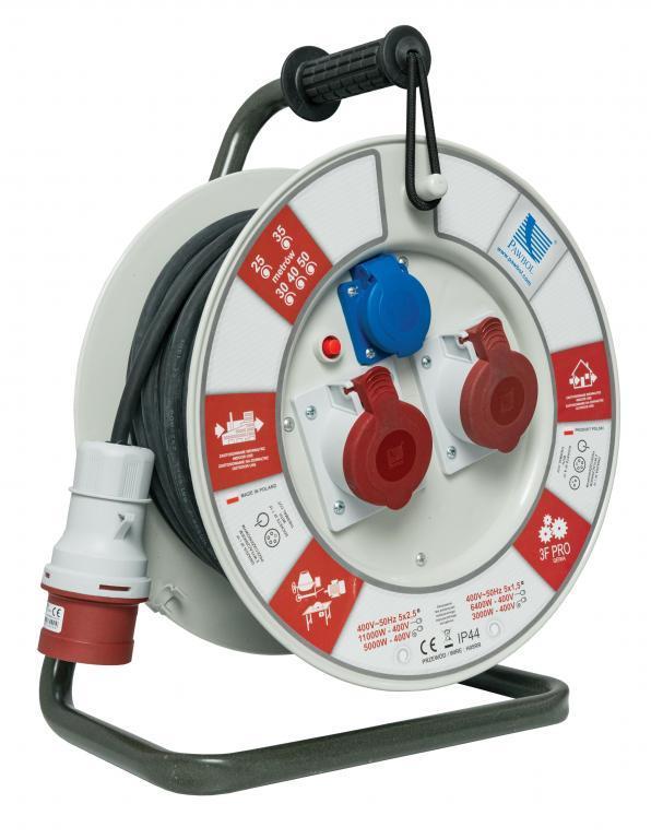 PRZEDŁUŻACZ BUDOWLANO-SIŁOWY H05RR F 5X2,5 - 30M, 1XGZ16A, 2X16A/5P (400V), IP 44 PBS - B.1104-30 - PAWBOL