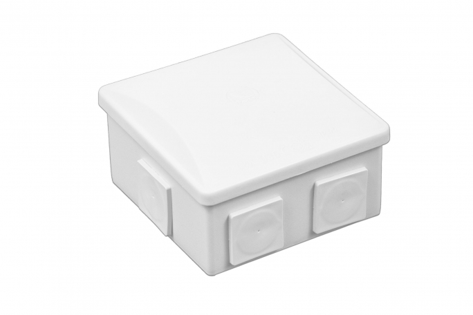 PUSZKA INSTALACYJNA 80 X 80 X 40 KLIK, 6 DŁAWIKÓW(KWADRAT),IP44. - S-BOX 036B - PAWBOL