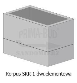 STUDNIA KABLOWA SKR-1 DWUELEMENTOWA Z RAMĄ STALOWĄ I POKRYWAMI LEKKIMI PEŁNĄ ORAZ Z WYWIETRZNIKIEM - SKR-1(2)/RL2/PL1/PL1W - PRIMA-BUD