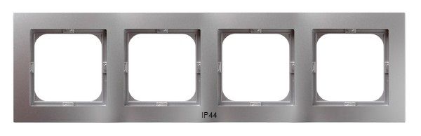 RAMKA POCZWÓRNA DO ŁĄCZNIKÓW IP44 SREBRO AS. - RH-4G/18 - OSPEL