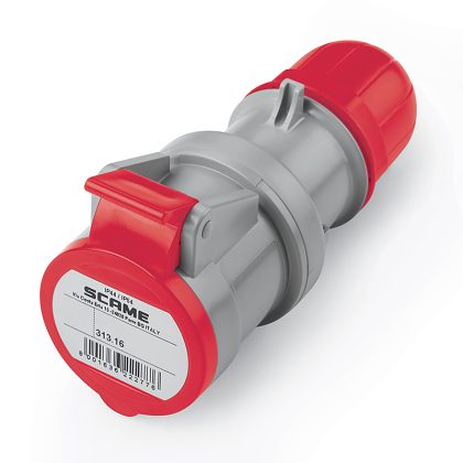 GNIAZDO PRZENOŚNE SKRĘCANE 3P+E 16A IP44 ŚRUBAMI OPTIMA. - 313.1646 - SCAME