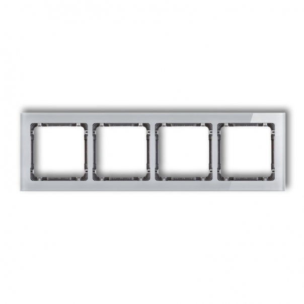DECO Ramka uniwersalna 4-krotna - efekt szkła (ramka: szara; spód: grafitowy) - 15-11-DRS-4 - KARLIK