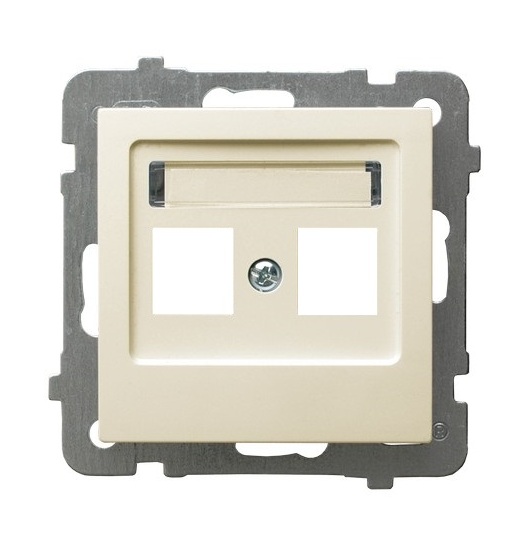 Obudowa gniazda podwójnego typu Keystone prosta ECRU AS. - GPK-2G/p/27 - OSPEL