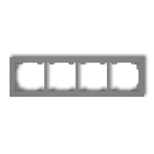 DECO Ramka uniwersalna poczwórna z tworzywa 27DR-4 szary mat. - 27DR-4 - KARLIK