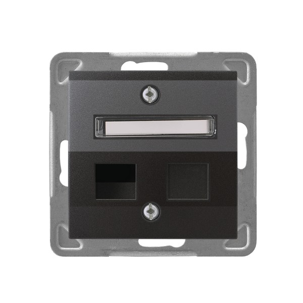 OBUDOWA GNIAZDA POJEDYNCZEGO TYPU KEYSTONE, ANTRACYT,  IMPRESJA  - GPK-1YS/p/50 - OSPEL