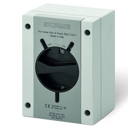 Wyłącznik 2P 20A  IP65 standard - 590.GE2012 - SCAME