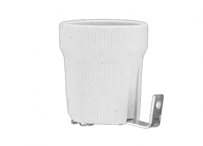 Oprawka E-27 Porcelanowa z blaszką - D.3009A - PAWBOL