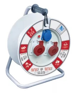 Rozgałęźnik na bębnie fi340 1xGS 16A 250V 2x16A/5P 400V IP44 z wył. term. 3F B.1104-340RT - B.1104-340RT - PAWBOL