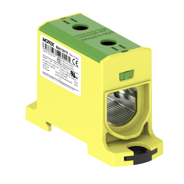 OTL150  żółto-zielony 1xAl/Cu 25-150mm2 1000V AC/1500V DC Zacisk uniwersalny - MAA1150Y10 - MOREK