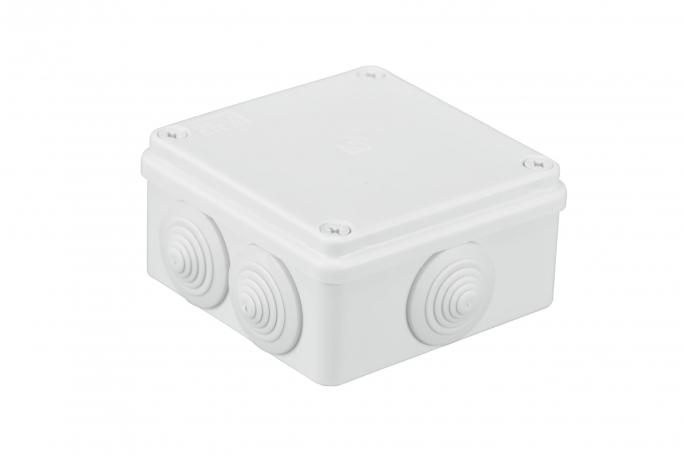 Puszka instalacyjna natynkowa (hermetyczna) S-BOX 106B 100 x 100 x 50, 6 dławików, IP 65 - S-BOX 106B - PAWBOL