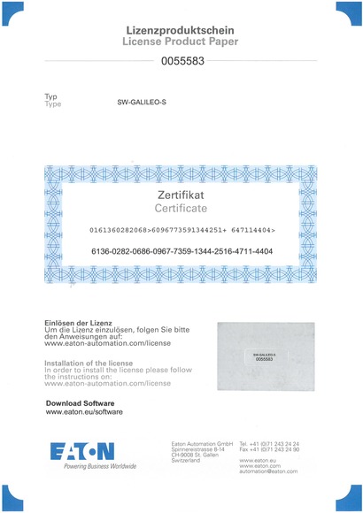 SW-GALILEO-S GALILEO - LICENCJA JEDNOSTANOWISKOWA NA OPROGRAMOWANIE WIZUALIZACYJNE - 171500 - EATON