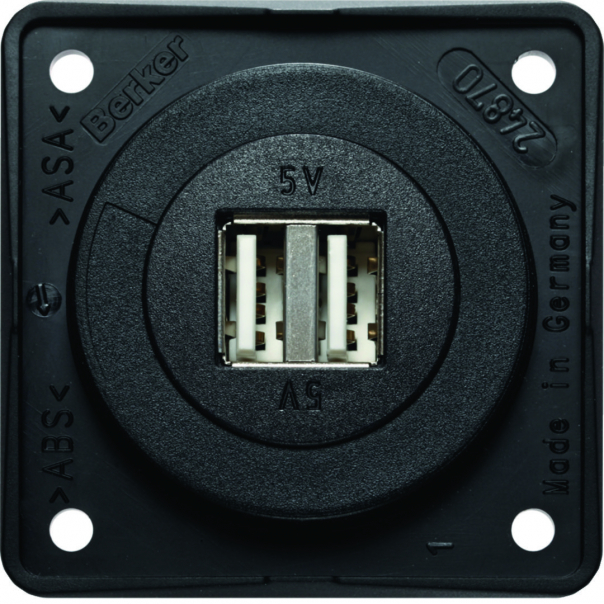 Integro Gniazdo USB ładowania podwójne, 12V, 3A; antracyt mat, mechanizm czarny - 926022505 - HAGER
