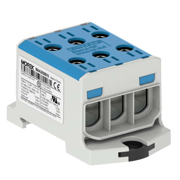 OTL50-3  niebieski 3xAl/Cu 1,5-50mm2 1000V AC/1500V DC Zacisk uniwersalny - MAA3050B10 - MOREK