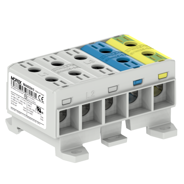 Złączka OTL35-5x szary,niebieski, żó/ziel 5x1xAl/Cu 2,5-35mm2 1000V AC/1500V DC Zacisk uniwersalny - MAA5035A10 - MOREK