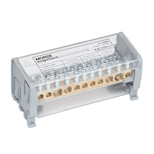 Blok dystrybucyjny Moblock 2P 1000V 125A-11 2x35 + 2x25 + 7x6mm2 - MAB2125A18 - MOREK