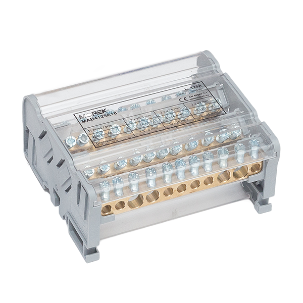 Blok dystrybucyjny Moblock 4P 125A-11 2x35 + 2x25 + 7x6mm2 - MAB4125A18 - MOREK