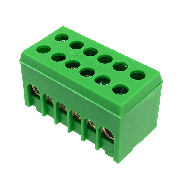 PE6H-2 zielony 2P2x25 & 8x16mm2  Listwa zaciskowa uziemiająca IP20 - MAD2006G15 - MOREK