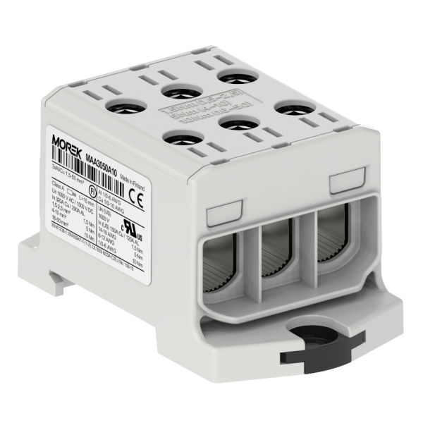 OTL50-3  szary 3xAl/Cu 1,5-50mm2 1000V AC/1500V DC Zacisk uniwersalny - MAA3050A10 - MOREK