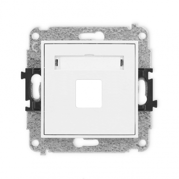 MINI BIAŁY Mechanizm gniazda multimedialnego pojednczego bez modułu (standard Keystone) - MGM-1P - KARLIK