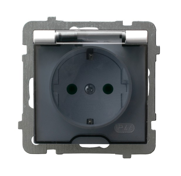 GPH-1GSP/m/00/d Gniazdo bryzgoszczelne z uziemieniem schuko IP-44, z przesłonami torów prądowych - GPH-1GSP/m/00/d - OSPEL
