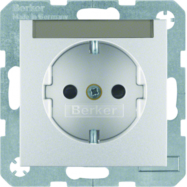 GNIAZDO SCHUKO Z POLEM OPISOWYM ALU B.7  - 47491404 - HAGER
