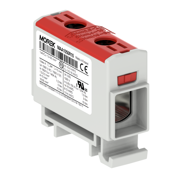 OTL50  czerwony 1xAl/Cu 1,5-50mm2 1000V AC/1500V DC Zacisk uniwersalny - MAA1050R10 - MOREK