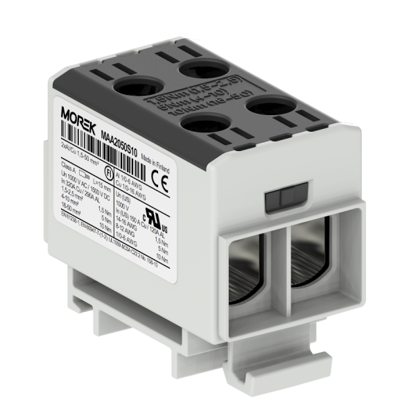 OTL50-2  czarny 2xAl/Cu 1,5-50mm2 1000V AC/1500V DC Zacisk uniwersalny - MAA2050S10 - MOREK