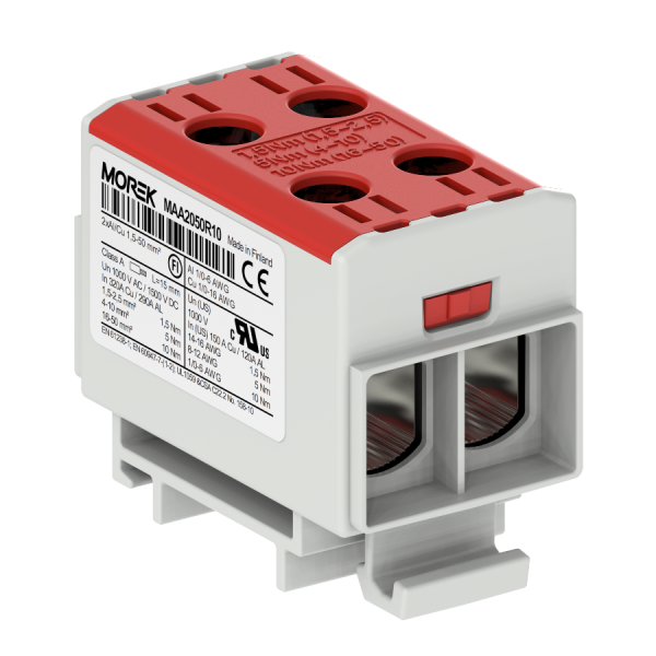 OTL50-2  czerwony 2xAl/Cu 1,5-50mm2 1000V AC/1500V DC Zacisk uniwersalny - MAA2050R10 - MOREK