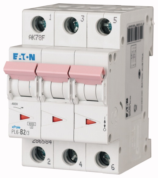 WYŁĄCZNIK NADPRĄDOWY C 2A 3 POLOWY PL6-C2/3  - 286596 - EATON
