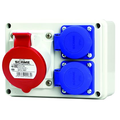 ROZDZIELNIA BUDOWLANA 1x16A/5, 2x230V BEZ OKIENKA E-BOX  - 686.122 - SCAME
