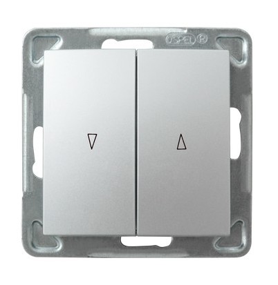 Łącznik żaluzjowy z blokadą mechaniczną 10AX/250~, IP-20 zaciski bezgwintowe SREBRO IMPRESJA - ŁP-7YB/m/18 - OSPEL
