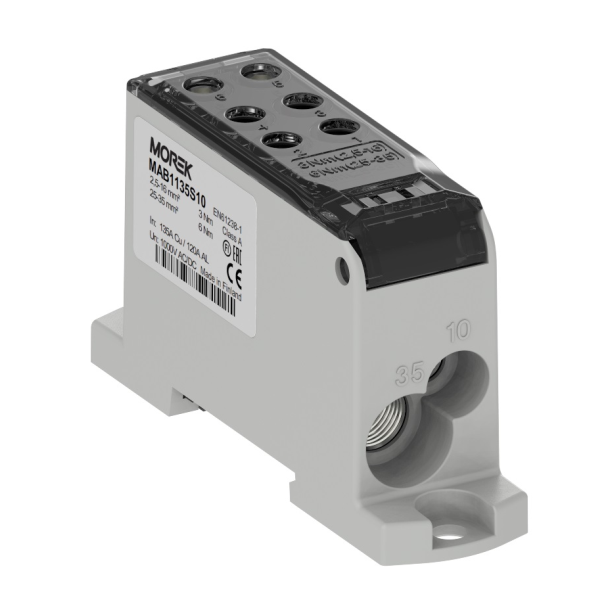 OJL135A czarny blok dystrybucyjny - rozdzielczy we. Al/Cu 1x10/1x35 wyj. Cu 2x10/4x16mm2 1000V AC/DC - MAB1135S10 - MOREK